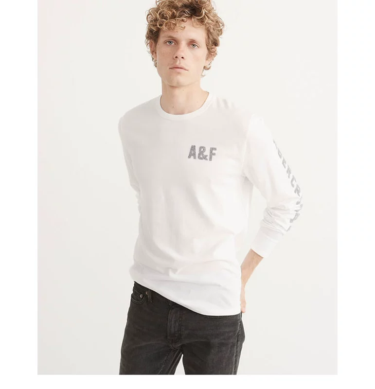 Biểu tượng đặc biệt dành cho nam giới của Abercrombie & Fitch Logo dài tay áo 169865 AF áo thun trơn nam