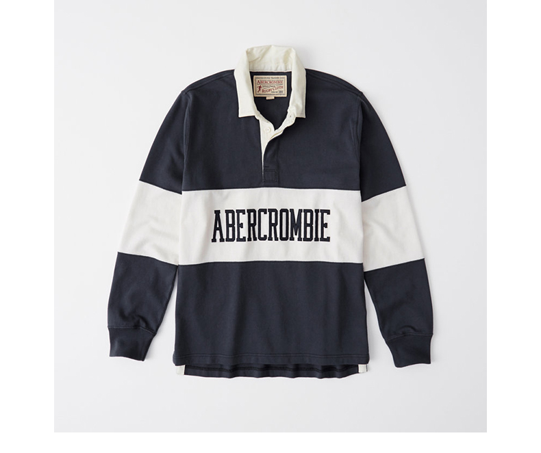 Abercrombie & Fitch Logo nam Bóng bầu dục Bóng bầu dục 216215-2 AF áo polo tay dài