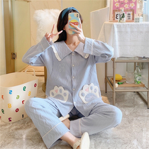 Lunar Subsuit Pregnancy Autumn winter Pure Cotton Postnatal Pregnant Woman Sleepwear Spring Autumn Clothing Lactation Maternal Air Cotton Suit