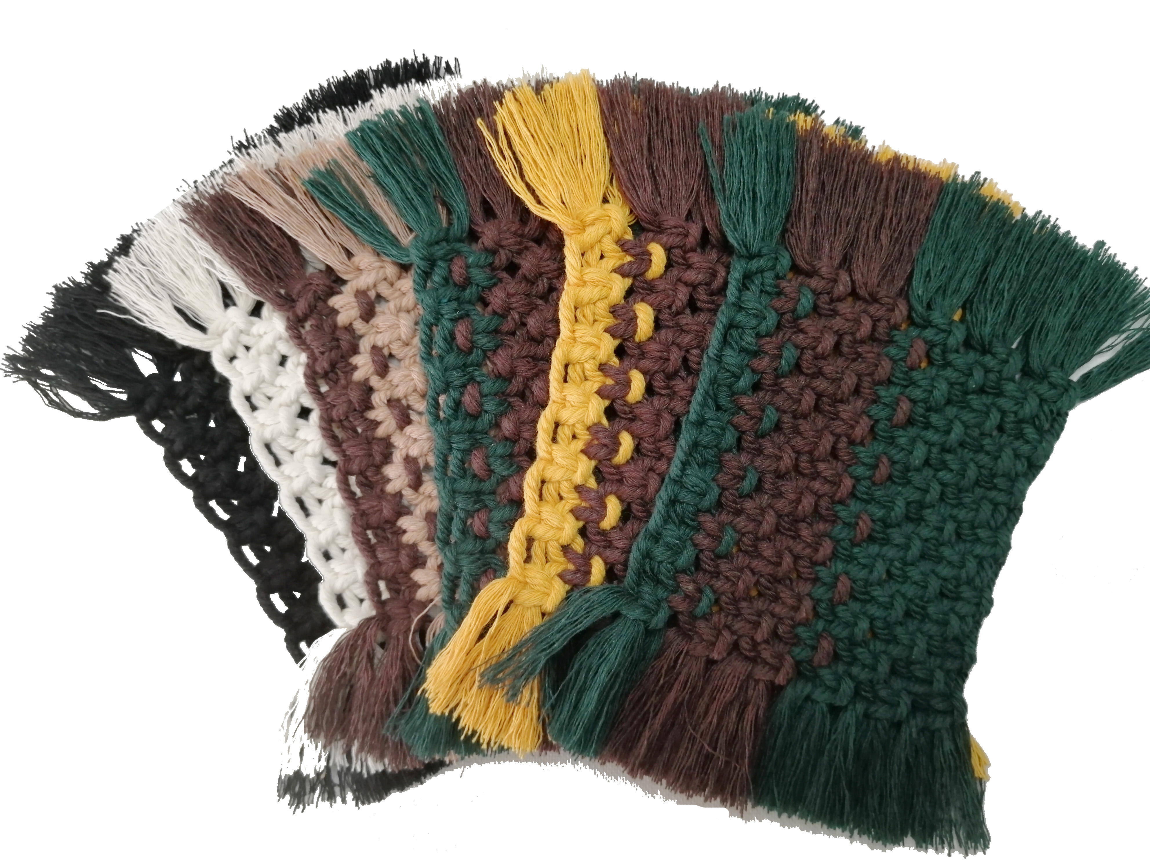 Nordic Japan and South Korea ins wind cotton thread woven flat knot heat insulation pad coaster DIY teaching video macrame