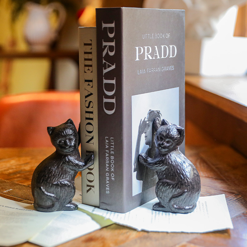 Cross-Border Vintage Antique Cast Iron Craft Iron Art Cat Animal Bookends Ornaments Housewarming Gift Book Stand Bookshelf Cross-Border Vintage Antique Cast Iron Craft Iron Art Cat Animal Bookends Ornaments Housewarming Gift Book Stand Bookshelf