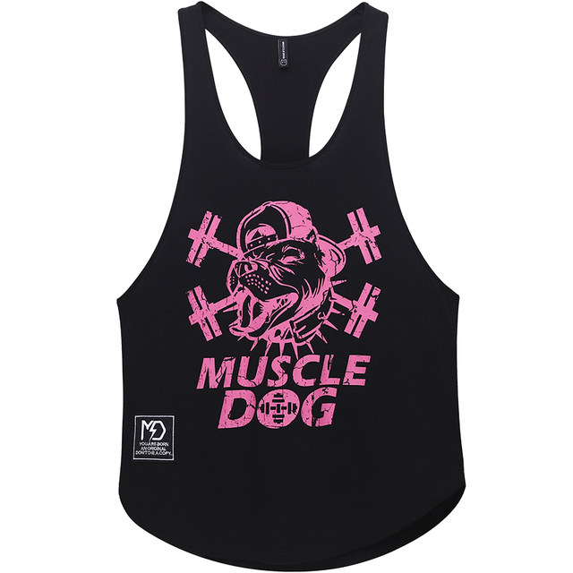 Muscle dog Fitness vest men's trendy American summer sports tops loose waistcoat training clothes ເຄື່ອງນຸ່ງຫົ່ມອອກກໍາລັງກາຍ