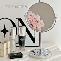 Desktop makeup mirror desktop home high-definition magnifying makeup mirror rotatable dormitory portable mirror double-sided mirror princess