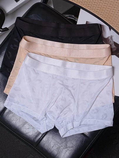 Trendy New Men's Ice Silk Cool-Feeling Breathable Seamless Mesh Boxer Briefs for Men