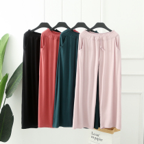 Fat 200kg modal home clothing women loose thin fat mm large size pajama pants tide wild solid color wide leg pants