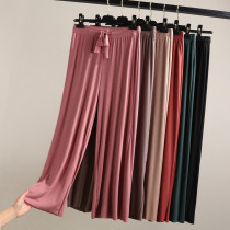 Female Thin Modal High Waist Straight Pants Korean Summer Loose Wide Leg Pants Plus Size Joker Casual ankle-length pants Pants