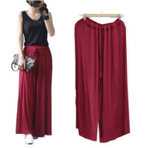 Large size modal wide leg pants throw pants womens summer thin ladies loose casual pants culottes high waist Korean version