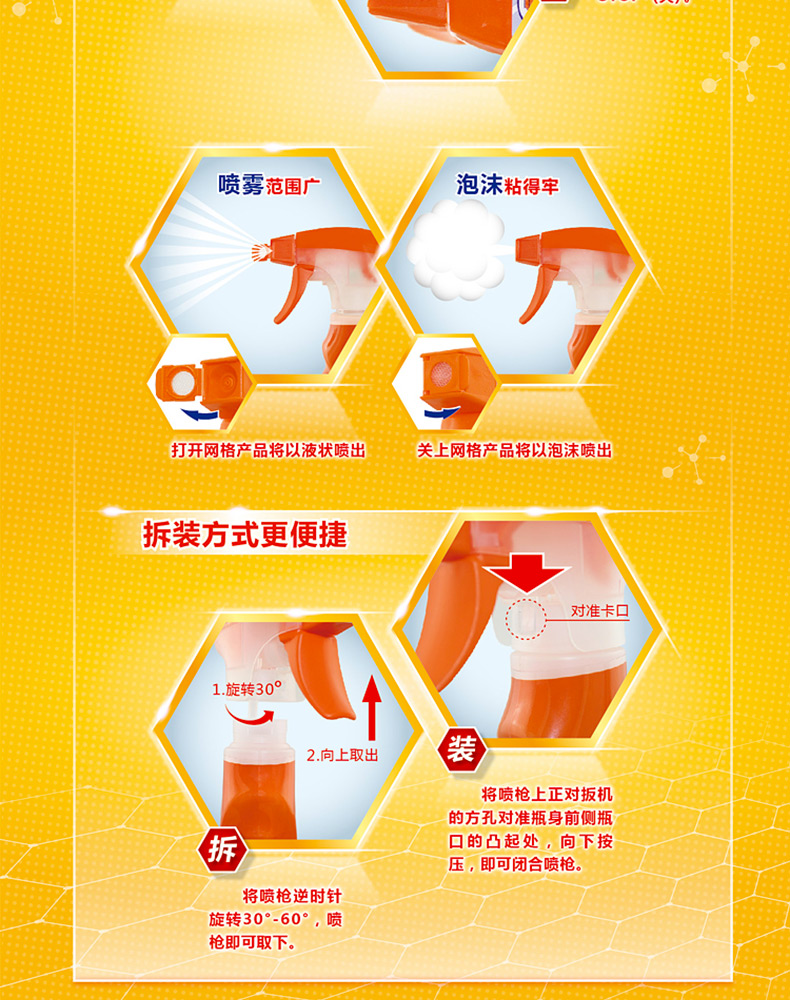 Ông Wei Meng tắm rửa nhà vệ sinh gạch sạch hơn 500g + 500g - Trang chủ nước tẩy kính nhà tắm