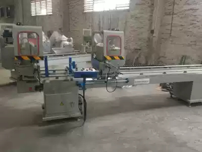 Supply new Ouxin Machinery Mainland China plastic steel equipment pvc machinery aluminum-plastic doors and windows machine double-head saw