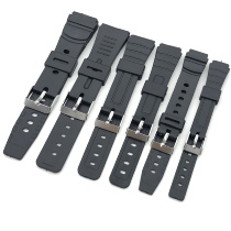 Watch accessories Black rubber belt Leather strap Male and female students electronic watch needle buckle Silicone belt Bracelet strap