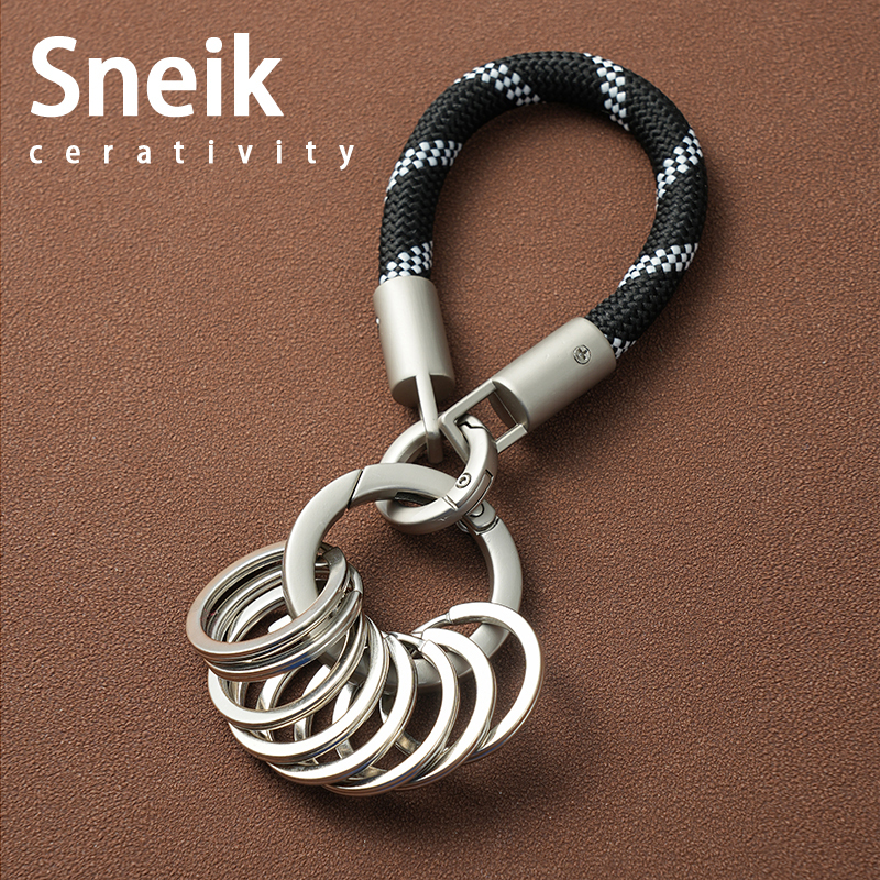 Original Titanium Color Keychain with Multiple Rings, Multifunctional Classification Management Tool, Alloy Key Chain, Portable and Durable