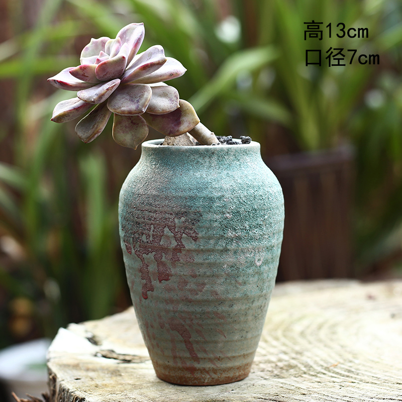 Jingdezhen Korean more meat most small old running in the flowerpot ceramic POTS of creative move coarse pottery breathable wholesale