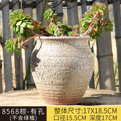 Fleshy old running the flowerpot large - diameter creative move coarse pottery breathable northern wind king flowerpot more meat package mail