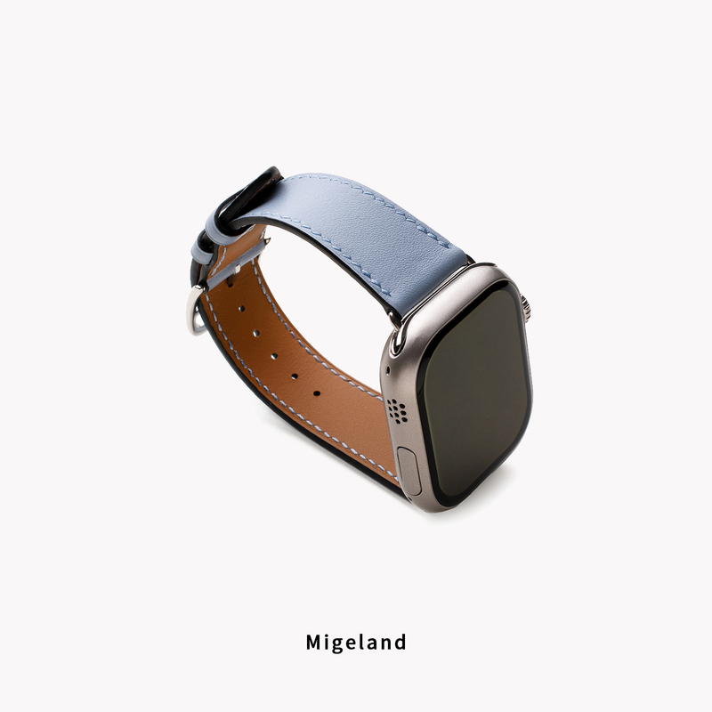 Suitable for Apple Iwatchs11/S10/9/8/Se Genuine Leather Watch Strap Applewatchultra3 Calfskin