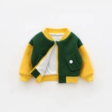 Детская осенняя модная куртка, бейсбольная форма, термобелье для раннего возраста, кардиган, 1-3 лет, в западном стиле