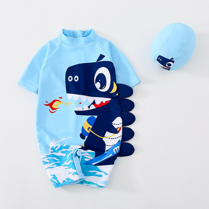 12-year-old baby swimsuit children even body cute dinosaur 5 swimsuit 3 small boy speed dry sunscreen swimsuit 6