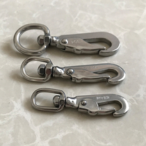 Stainless Steel Universal Button Dog Chain Sub Swivel Buckle Traction Rope Accessories Insurance Buttoned Dog Rope Accessories Hook Climbing Buckle