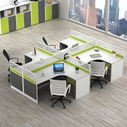 Staff Desk and Chair Combination Simple Modern Four-Person Staff Desk Office Screen Computer Desk Card Holder