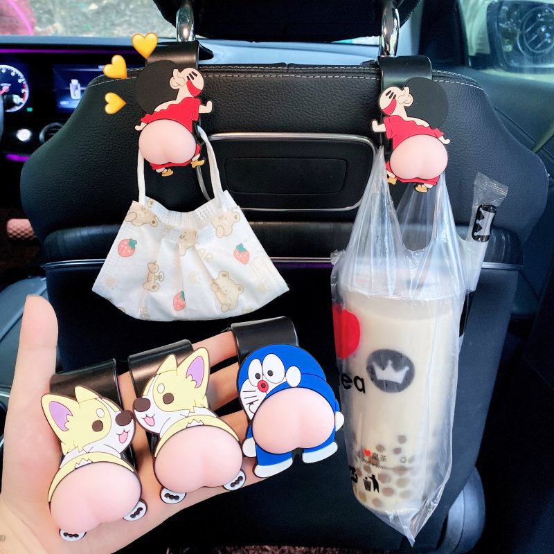 Car seat back car small hook with seat back in the car multifunctional rear seat car rear invisible cute cartoon