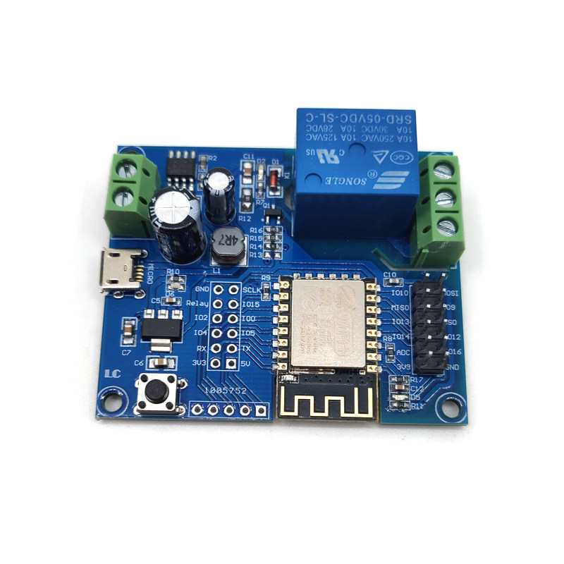 DC5-80V供电 ESP8266 WIFI单路继电器模块 ESP-12F开发板二次开发
