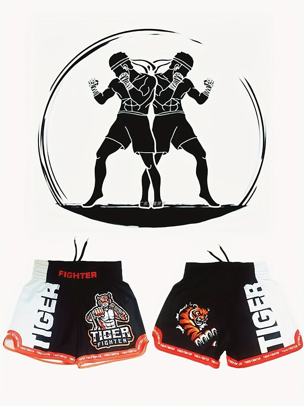 New Tiger Warrior Gym Training Shorts Mma Mixed Martial Arts Boxing Sports Shorts High-Waisted Elastic Quick-Drying