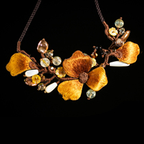 Youzhou Miao embroidery pure hand embroidery necklace double-sided embroidery high-end ethnic style niche accessories