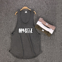 Muscleguys Brand Bodybuilding Sleeveless Shirt Mens Gyms Tan
