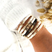 Bohemian Recyclable Polymer Clay Disc Beads Bracelet Women H