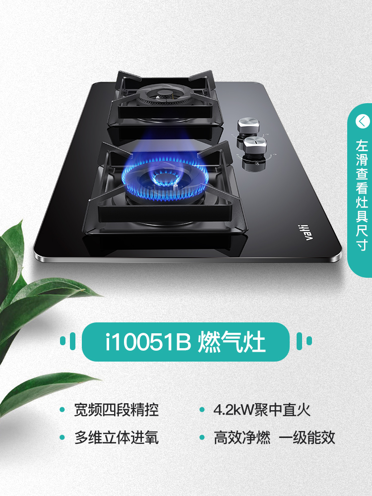 East China i10051B Embedded desktop double-mouth gas stove gas stove gas liquid gas cooker high-end