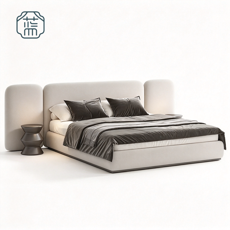 Italian Minimalist Model Room with Widescreen Double Bed 1.5m Master Bedroom Hotel Villa Large Flat Floor 1.8m Double Bed Italian Minimalist Model Room with Widescreen Double Bed 1.5m Master Bedroom Hotel Villa Large Flat Floor 1.8m Double Bed