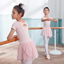 Dance clothes childrens female practice clothes Chinese dance summer short sleeve childrens ballet dress girl girl dance costume