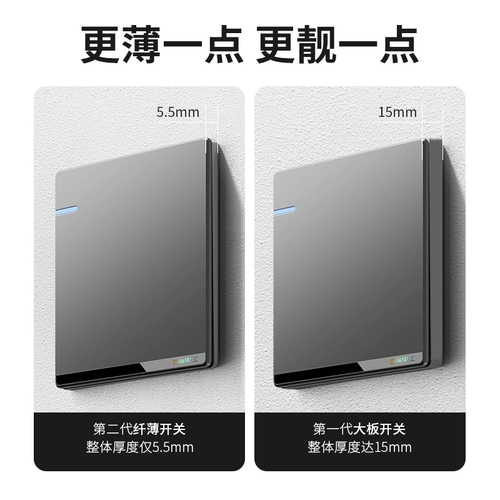 Шесть -десять -сбалочные магазины более 20 цветов, международная электрическая электрическая 86 Ультра -тродястная панель панели домохозяйства, двойное соединение, одна открытая одноконтрольная пустая панель