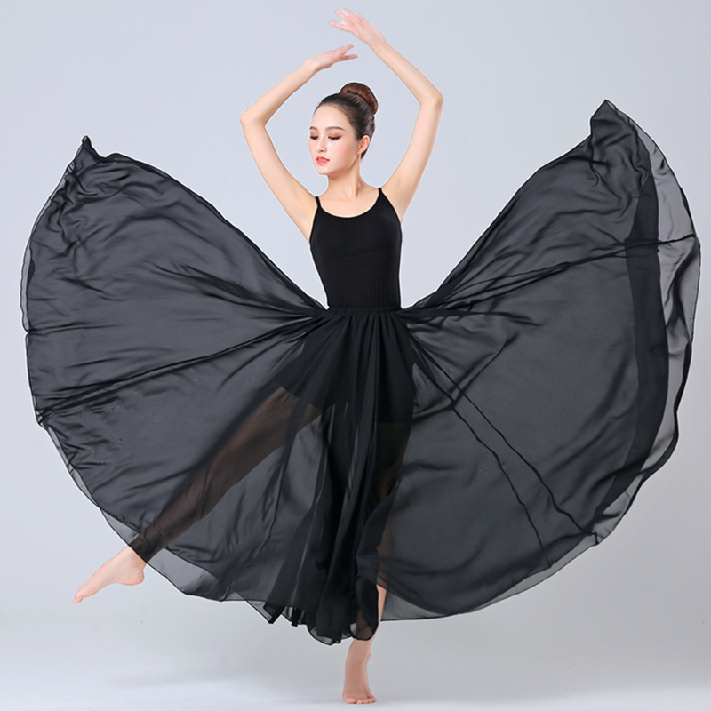 Xinjiang dance practice skirt large swing skirt long skirt representative skirt photo dance practice skirt chiffon modern dance classical dance