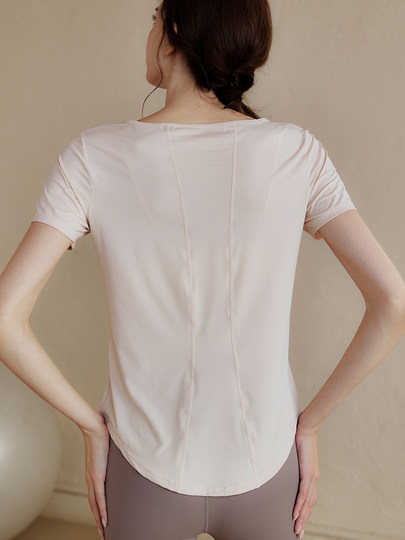 Daddect High-End Yoga Wear Short-Sleeved Women's Slimming Quick-Drying Running Sports Top Morning Running Fitness Wear Summer