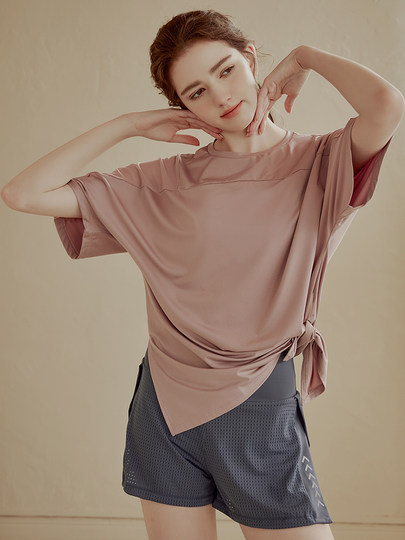 Daddect Loose Quick-Drying Sports Top Women's Short-Sleeved T-Shirt Yoga Wear Breathable Slimming Fitness Wear Cover-Up Summer