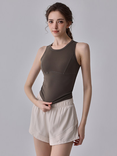 All-In-One Sports Bra for Women, Summer Outerwear, Fitness Training, Shock-Proof, Breast-Retracting, Anti-Sagging Yoga Wear, Vest Top