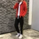 Áo len nam phù hợp với áo khoác trùm đầu áo khoác hai dây cardigan thể thao giản dị phiên bản Hàn Quốc của sinh viên thủy triều 2018 mùa thu