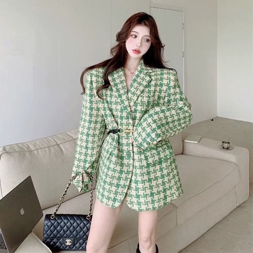 Шерстяное пальто, демисезонная модная куртка, костюм, в стиле Шанель