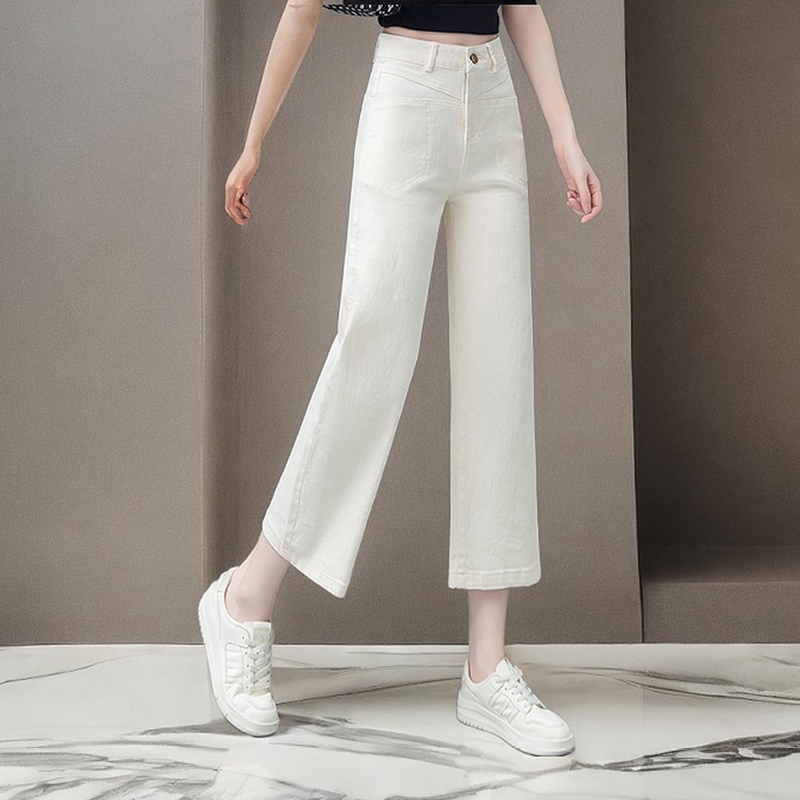 High-End Women's Straight-Leg Pants, Summer Thin Style, New Versatile High-Waisted Slim-Fit Narrow Wide-Leg Pants, Loose Casual Pants