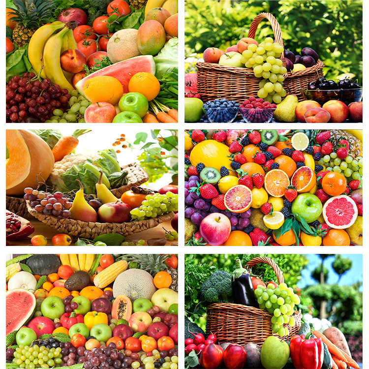 High-definition custom fruit and vegetable supermarket dried fruit shop self-adhesive wall sticker poster sticker glass sticker poster printing
