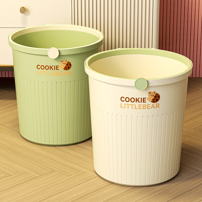 2026 New Model Simple Style Trash Can for Kitchen, Living Room, Office, Toilet, and Bathroom, with a Pressure Ring and Cream-Colored Design 2026 New Model Simple Style Trash Can for Kitchen, Living Room, Office, Toilet, and Bathroom, with a Pressure Ring and Cream-Colored Design