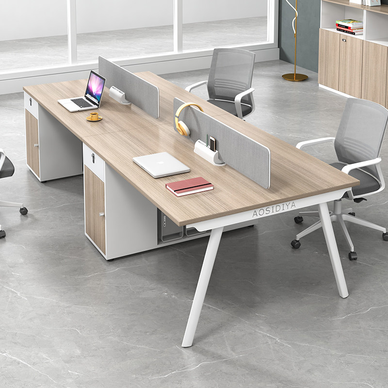 Staff Desk Chair Composition 4 Four 6 People Position Minimalist Modern Office Table Screen Station Computer Desk Holder-Taobao