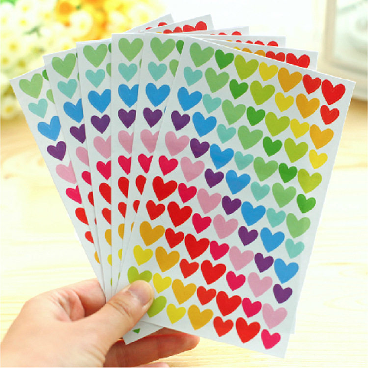Sticker bulk rainbow love circle corner patch DIY photo album manual decoration of growth manual archives diary
