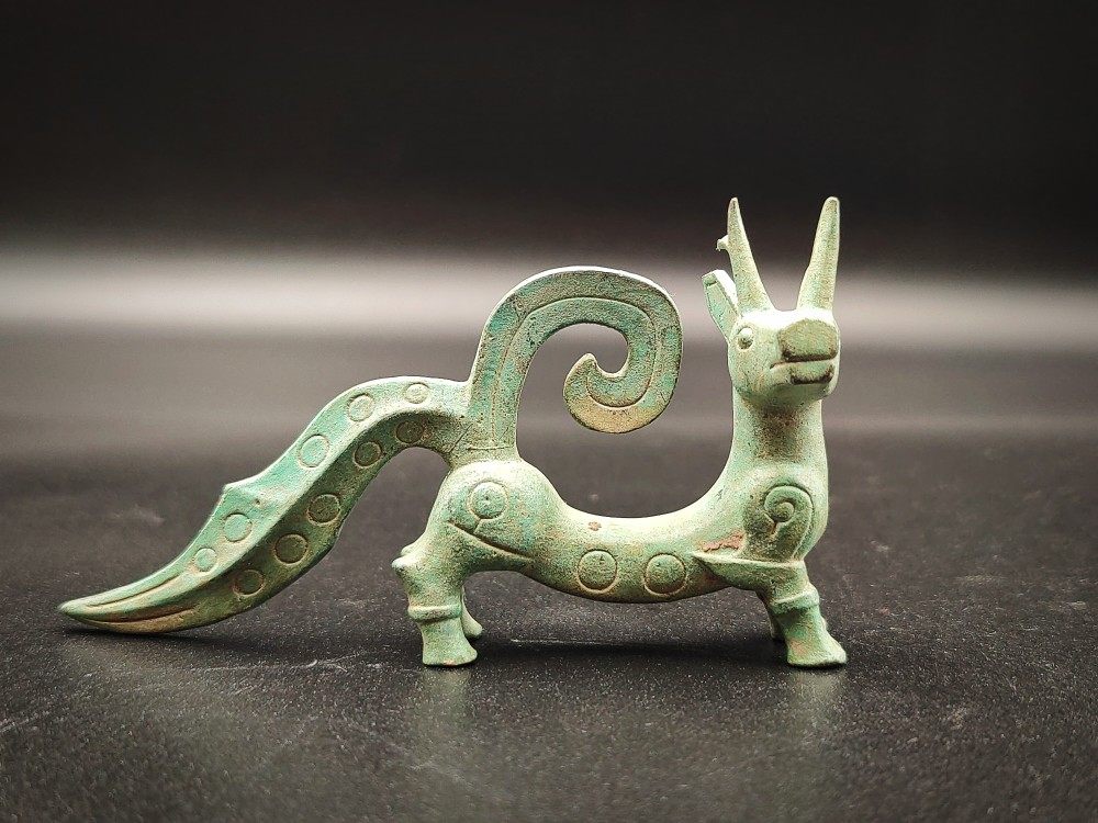 三星堆神兽铜制摆件收藏级青铜色工艺装饰品家用铜雕装饰摆设