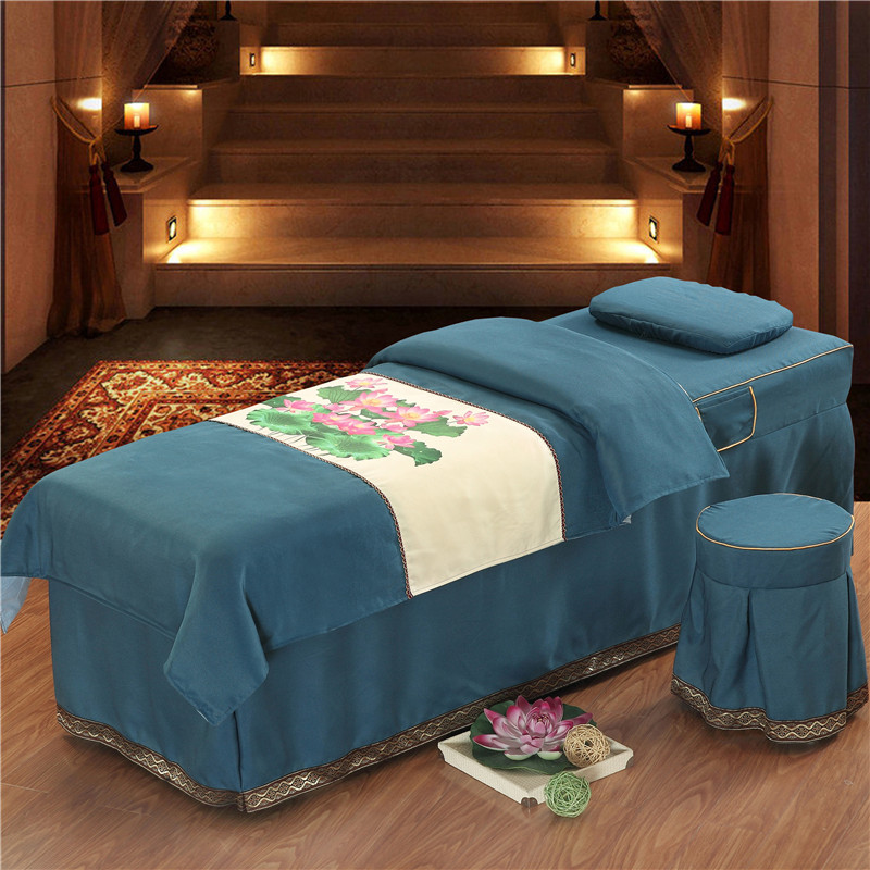 Bông mới làm đẹp trải giường bốn bộ thẩm mỹ viện cao cấp dành riêng cho cơ thể massage giường bao gồm tùy chỉnh vẻ đẹp giường đặt - Trang bị tấm khăn trải giường spa cao cấp