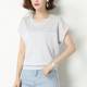 Ngắn tay áo thun nữ ngắn cắt băng lụa knitsweater mùa hè 2020 mới sáng lụa T 桖 loose-fitting đầu mỏng