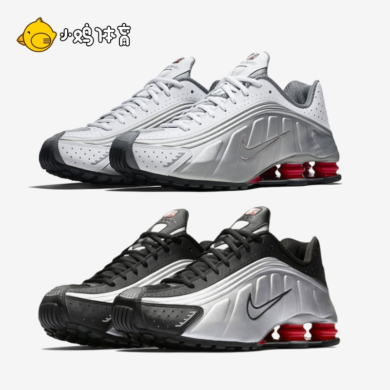 Giày Nike nam NIKE SHOX R4 năm đầu bạc air air đệm đệm đệm giày chạy bình thường BV1111-100 - Giày chạy bộ