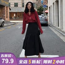 Fat mm 2021 new plus size womens gentle wind early spring dress two-piece suit shows thin foreign temperament and reduces age