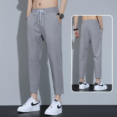 Шелковые летние тонкие быстросохнущие штаны для отдыха, свободный прямой крой