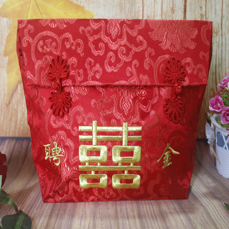 Wedding gold bag super large gift bag 150,000-300,000 yuan fabric red envelope betrothal gift engagement betrothal gold engagement supplies